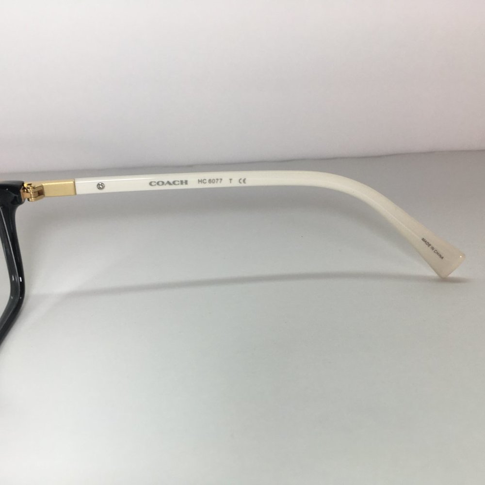 Coach Rectangle Black Ivory Eyeglasses Frames NWOT - Picture 4 of 8
